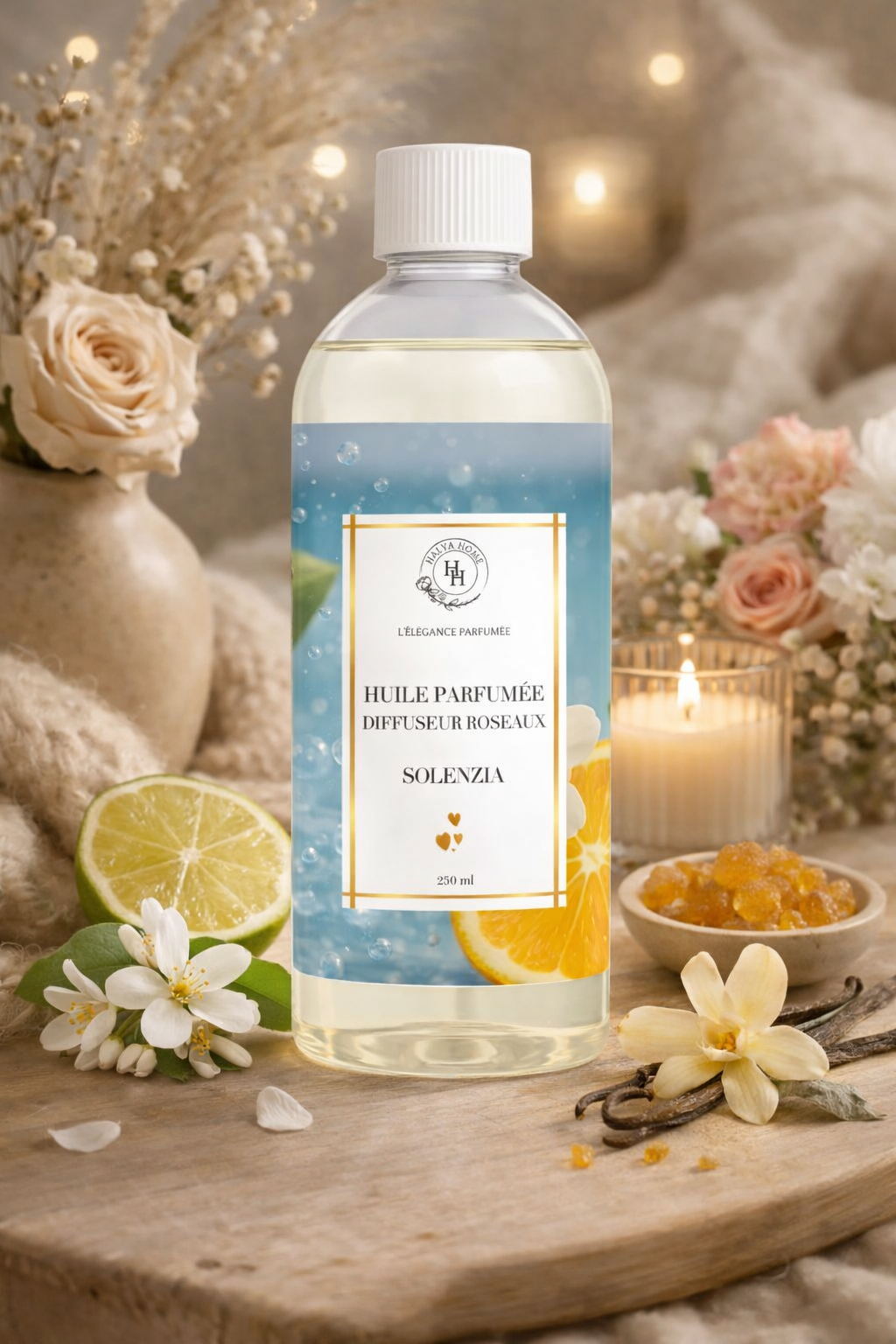 Solenzia – Huile parfumée diffuseurs roseaux