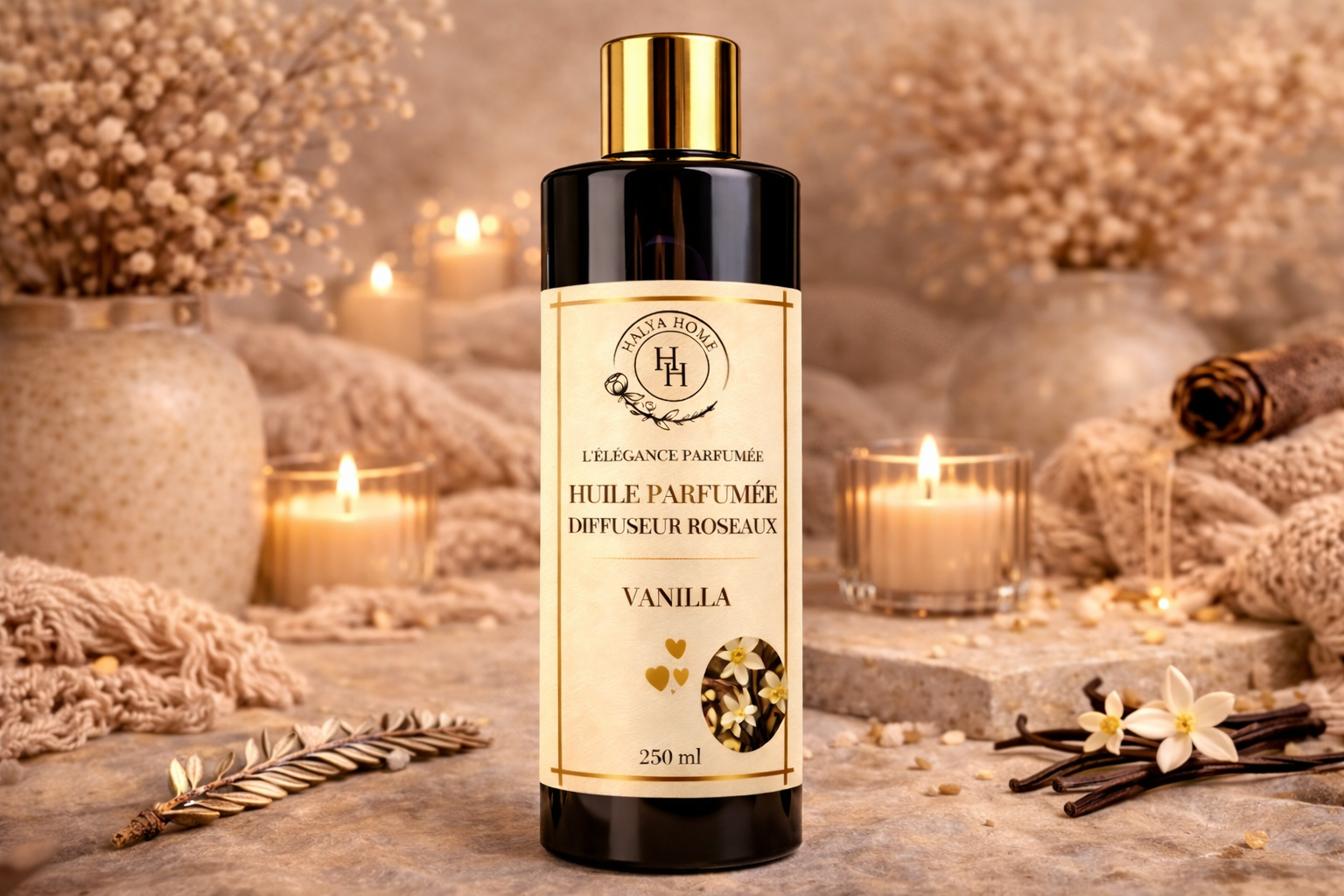 Huile Roseaux Vanilla – Parfum d'intérieur luxe