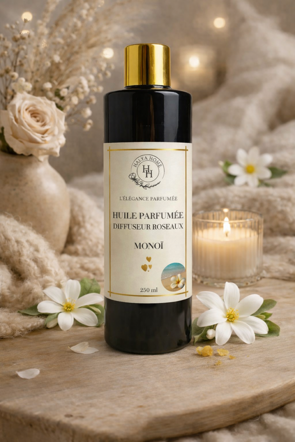 Monoï – Huile parfumée diffuseurs roseaux