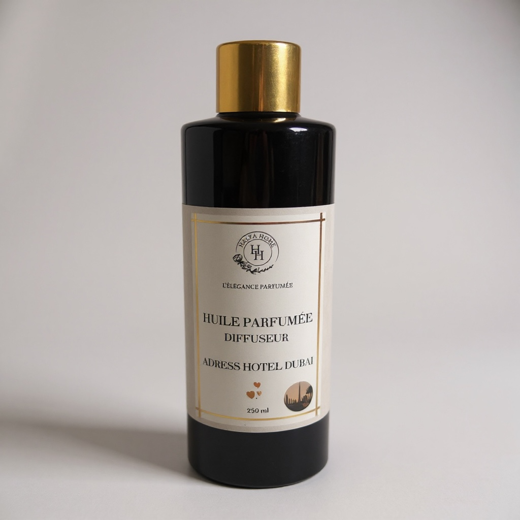 Diffuseur électrique rempli avec l’huile parfumée Adress Hotel Dubai – ambiance hôtel de luxe à la maison
