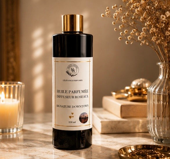 Diffuseur signature downtown avec roseaux parfumés au design premium et raffiné