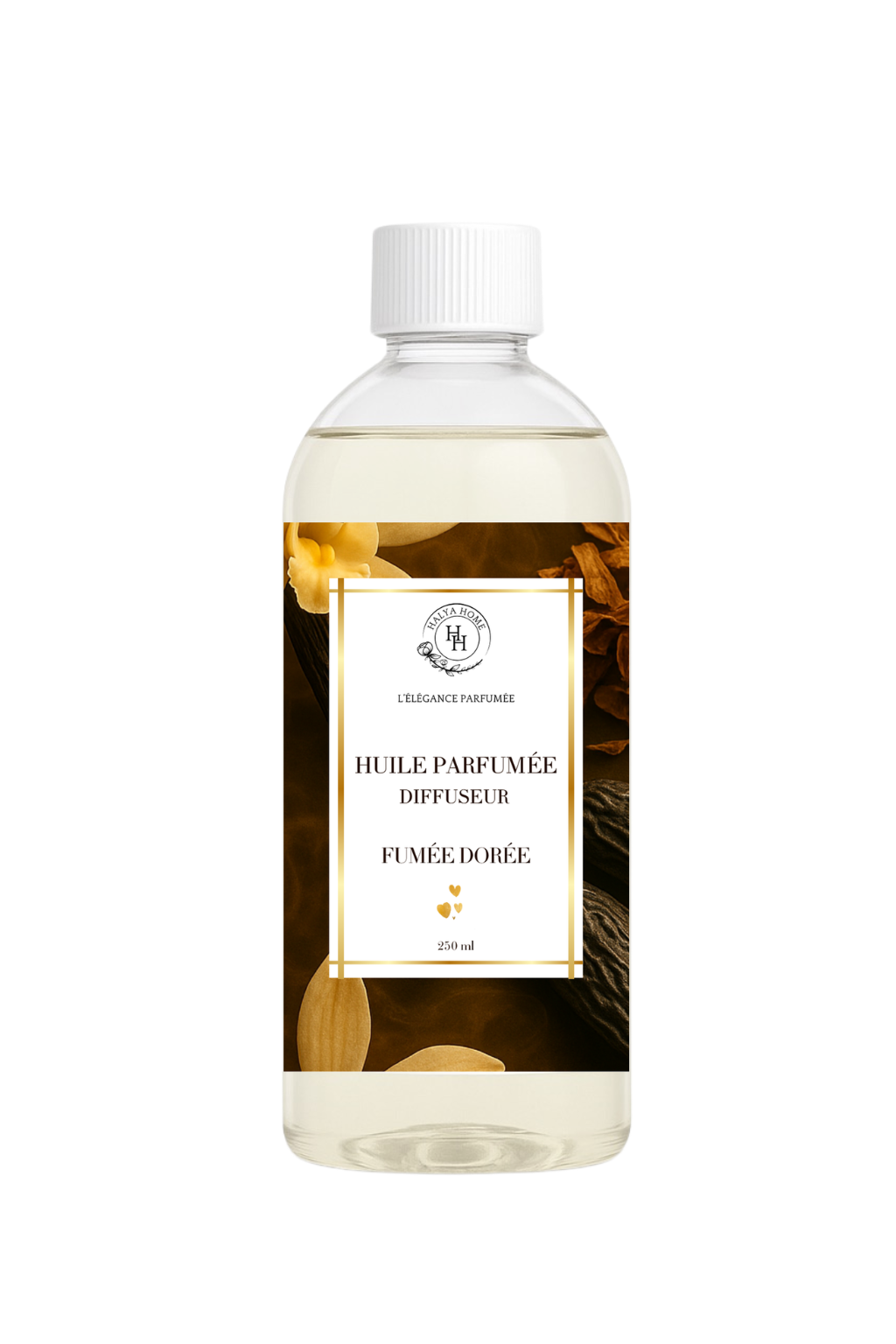 Huile Fumée Dorée utilisée avec diffuseur électrique luxe