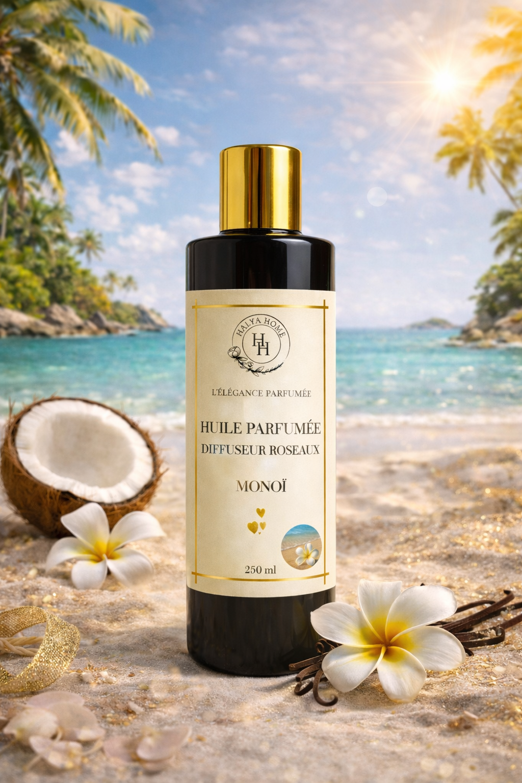 Monoï – Huile parfumée diffuseurs roseaux