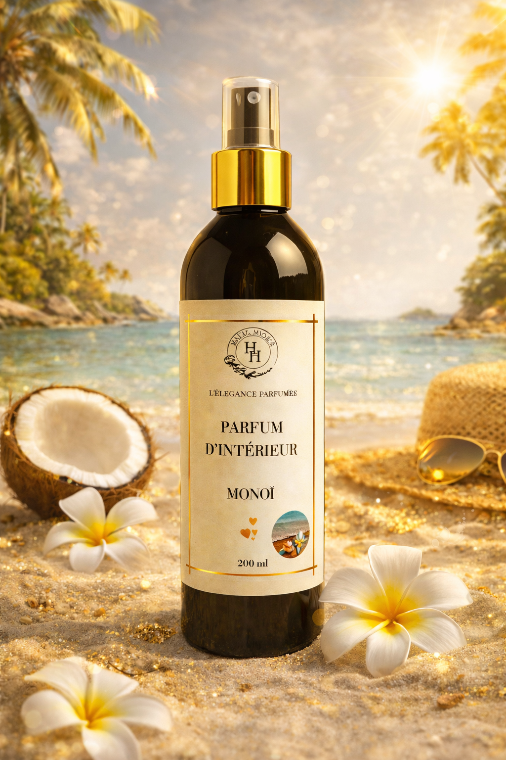 Spray d’intérieur Monoï – L’évasion solaire par Halya Home